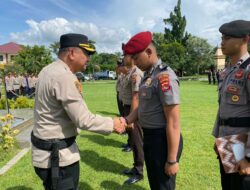 Kapolres Bima Kota Pimpin Upacara Kenaikan Pangkat Personel Polres Bima Kota dan Yon C Sat Brimobda Polda NTB