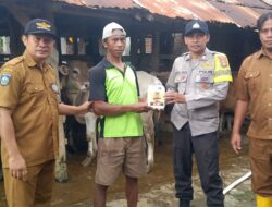 Bhabinkamtibmas Kelurahan Penaraga Monitoring Vaksinasi PMK oleh Dinas Pertanian dan Perternakan Kota Bima