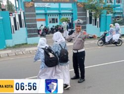 Sat Lantas Polres Bima Kota Laksanakan Kegiatan Rawan Pagi (Strong Point) di Sejumlah Titik Strategis