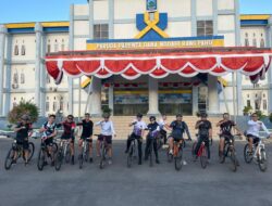 Kapolres Bima Kota Ikuti Gowes Bersama Forkopimda Bima dan Dompu dalam Rangka Festival Lakey Beach 2025
