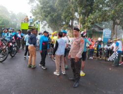 Personel Gabungan Polres Bima Kota Amankan Jalur Titik Start Fun Bike Festival Sangiang Api