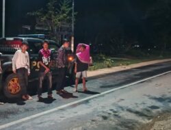 Polsek Langgudu Gelar Patroli Blue Light Cipta Kondisi di Titik Rawan Kamtibmas