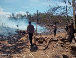 Respon Cepat Polsek Asakota, Personel Datangi Lokasi Kebakaran Lahan Jagung di Kelurahan Kolo