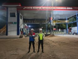 Unit Pam Obvit Sat Samapta Polres Bima Kota Laksanakan Pengamanan dan Patroli di Area PT Pertamina Patra Niaga Bima