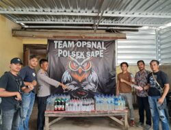 Tim Opsnal Polsek Sape Polres Bima Kota Razia Minuman Beralkohol di Empat Lokasi