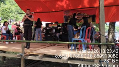 Polsek Langgudu Polres Bima Kota Amankan Dua Lokasi Wisata Saat Perayaan Tahun Baru 2026